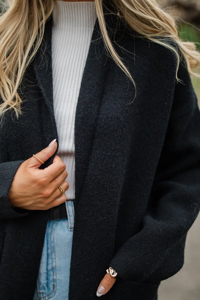 Go Where You Choose Black Long Cardigan SALE