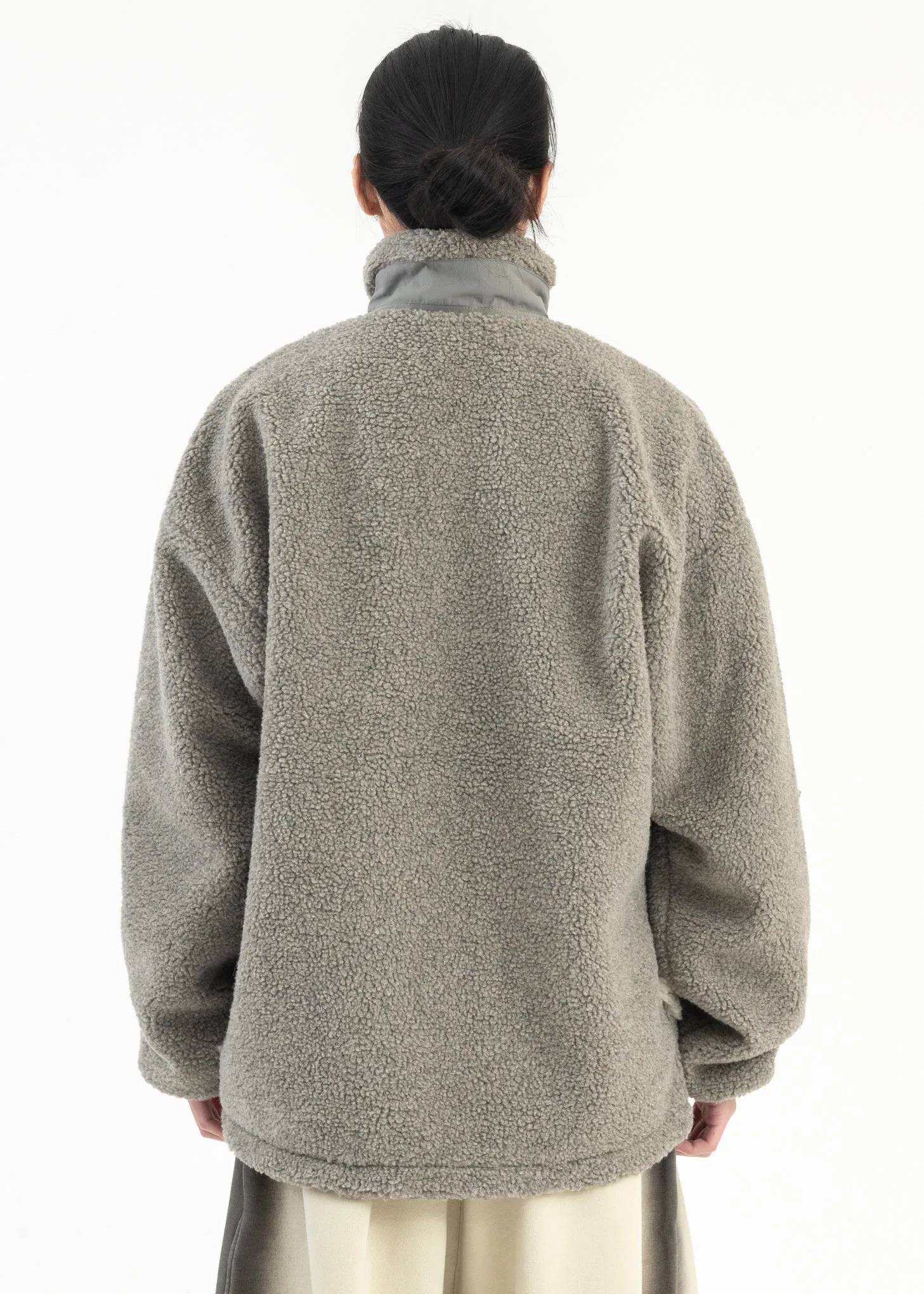 GREY/WHITE  PARIS' BEST JACQUARD FLEECE JACKET