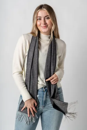 Herringbone muffler classic scarf black