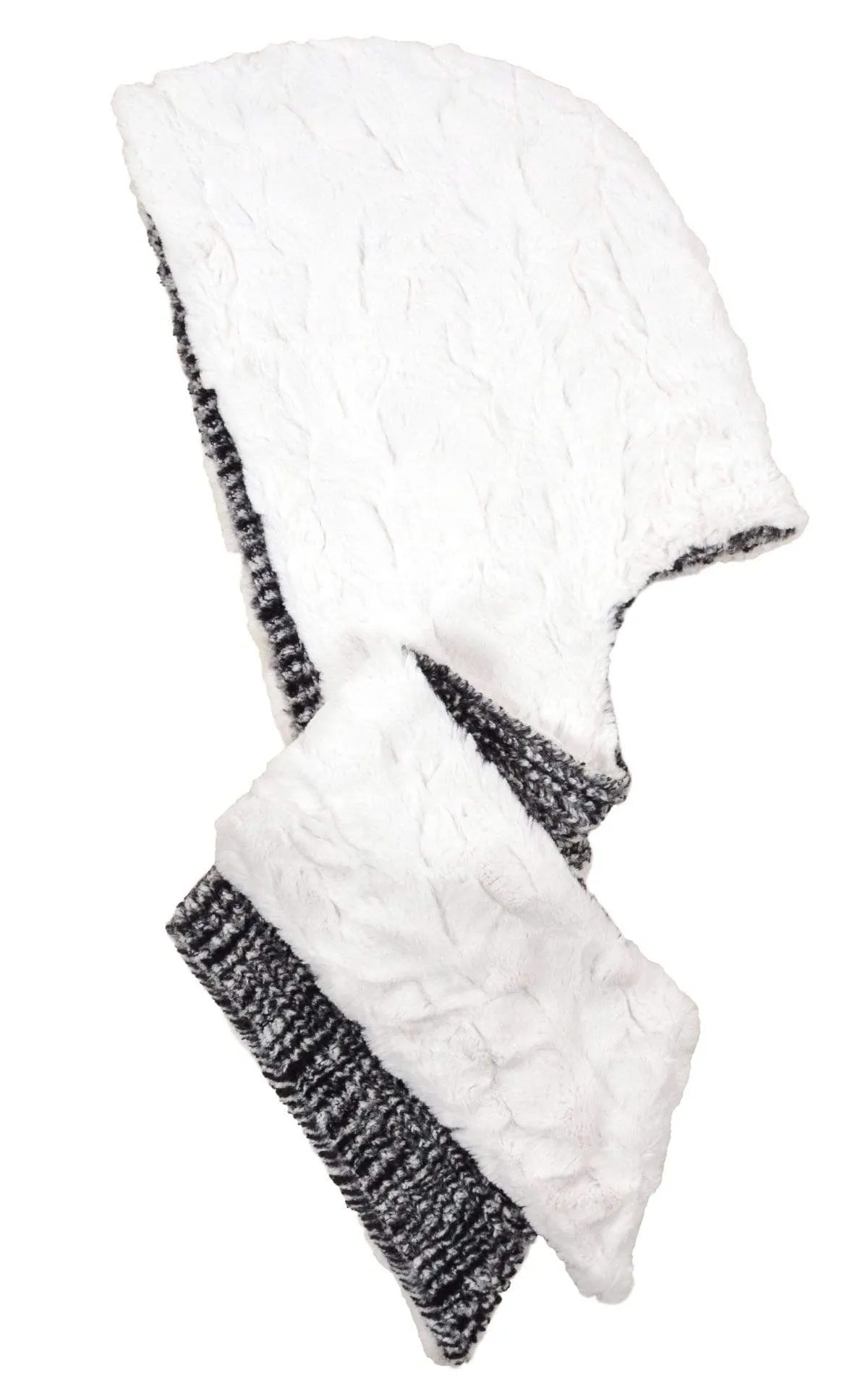 Hoody Scarf - Cozy Cable in Ash Faux Fur with Cuddly Fur (One Left!)