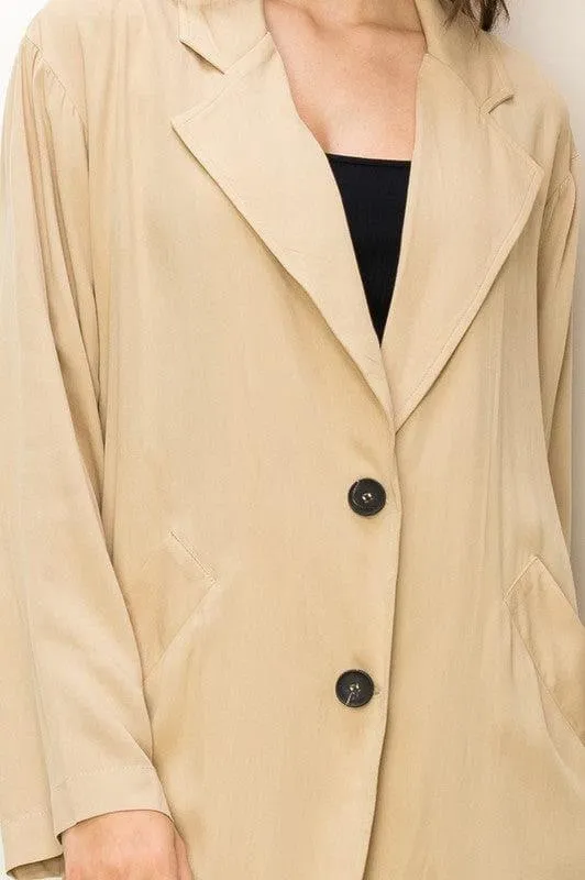 HYFVE Right Round Button Front Oversized Coat, 2 Colors