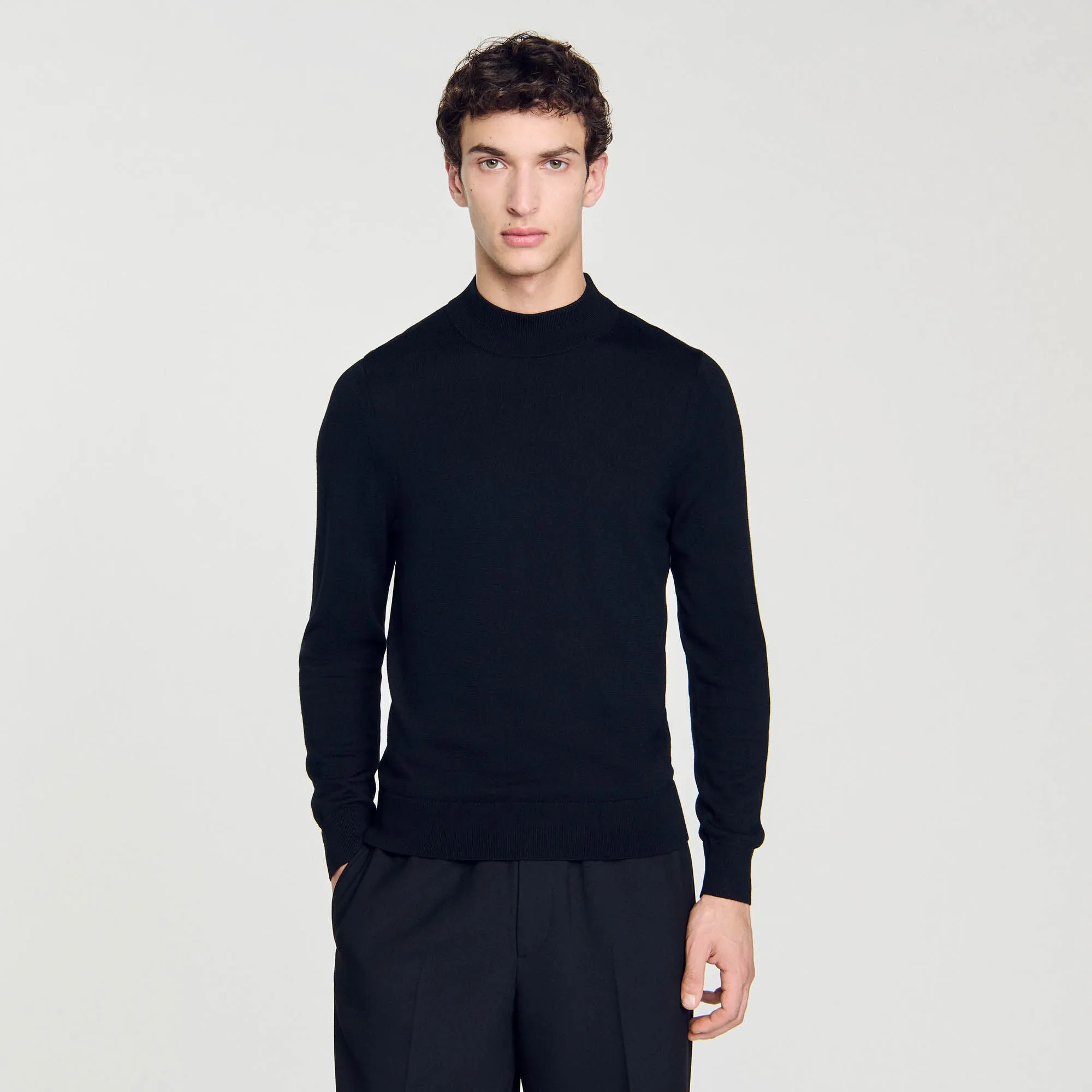 Industrial Funnel Neck Sweater Black