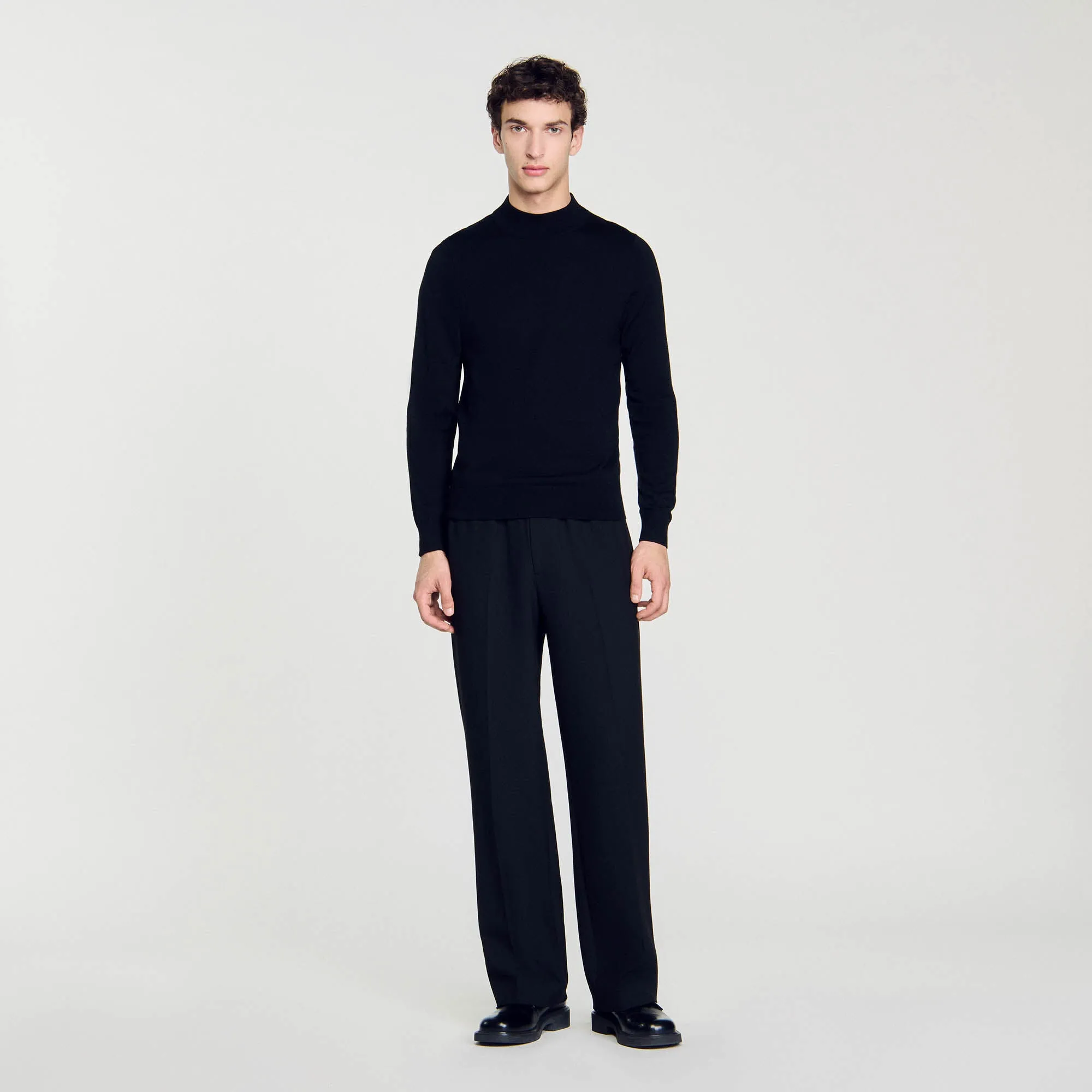Industrial Funnel Neck Sweater Black