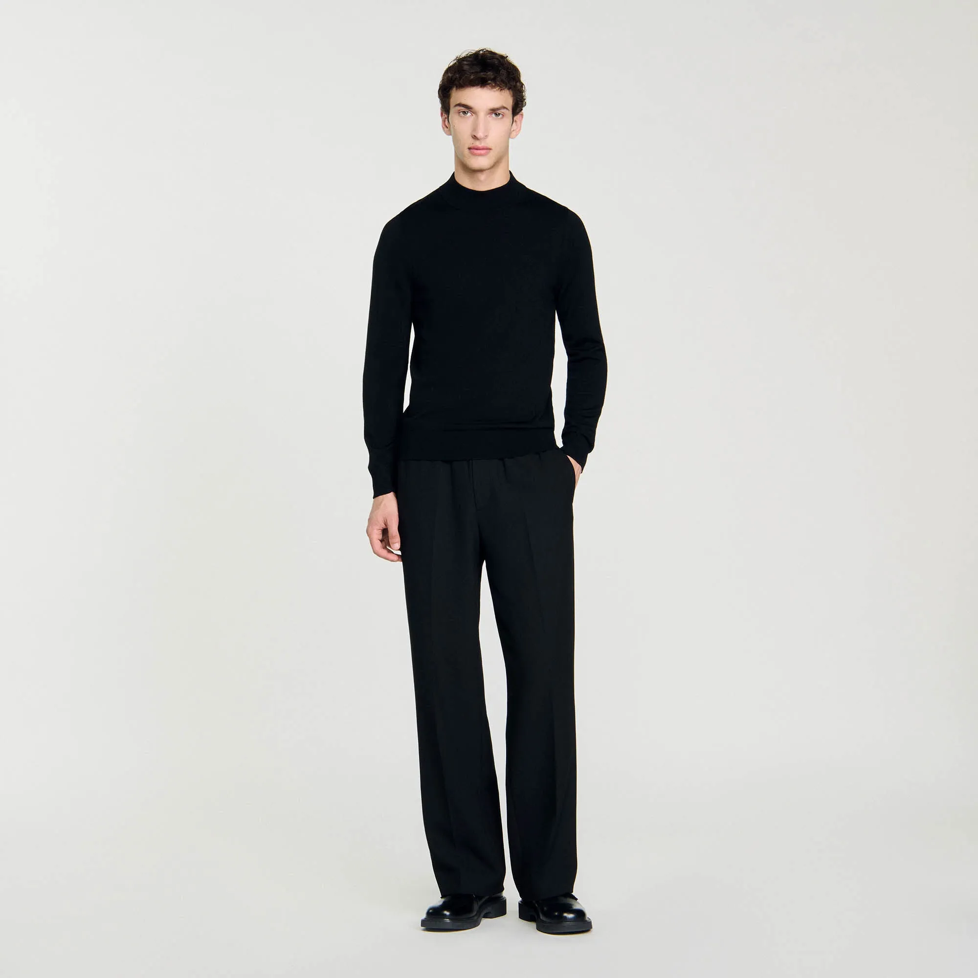 Industrial Funnel Neck Sweater Black