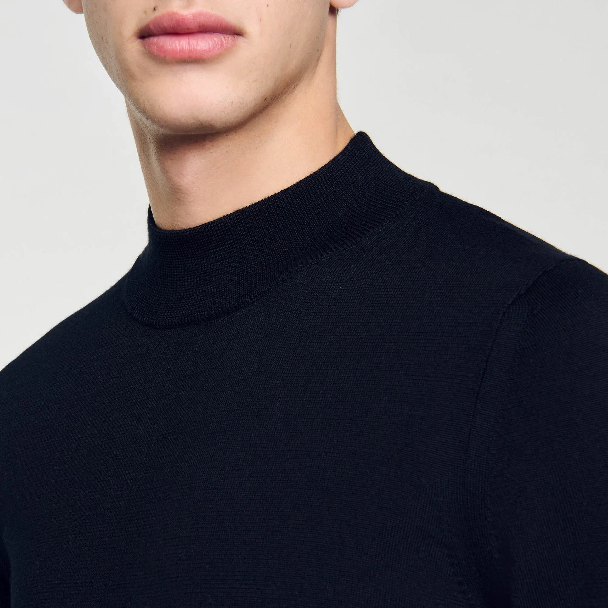 Industrial Funnel Neck Sweater Black