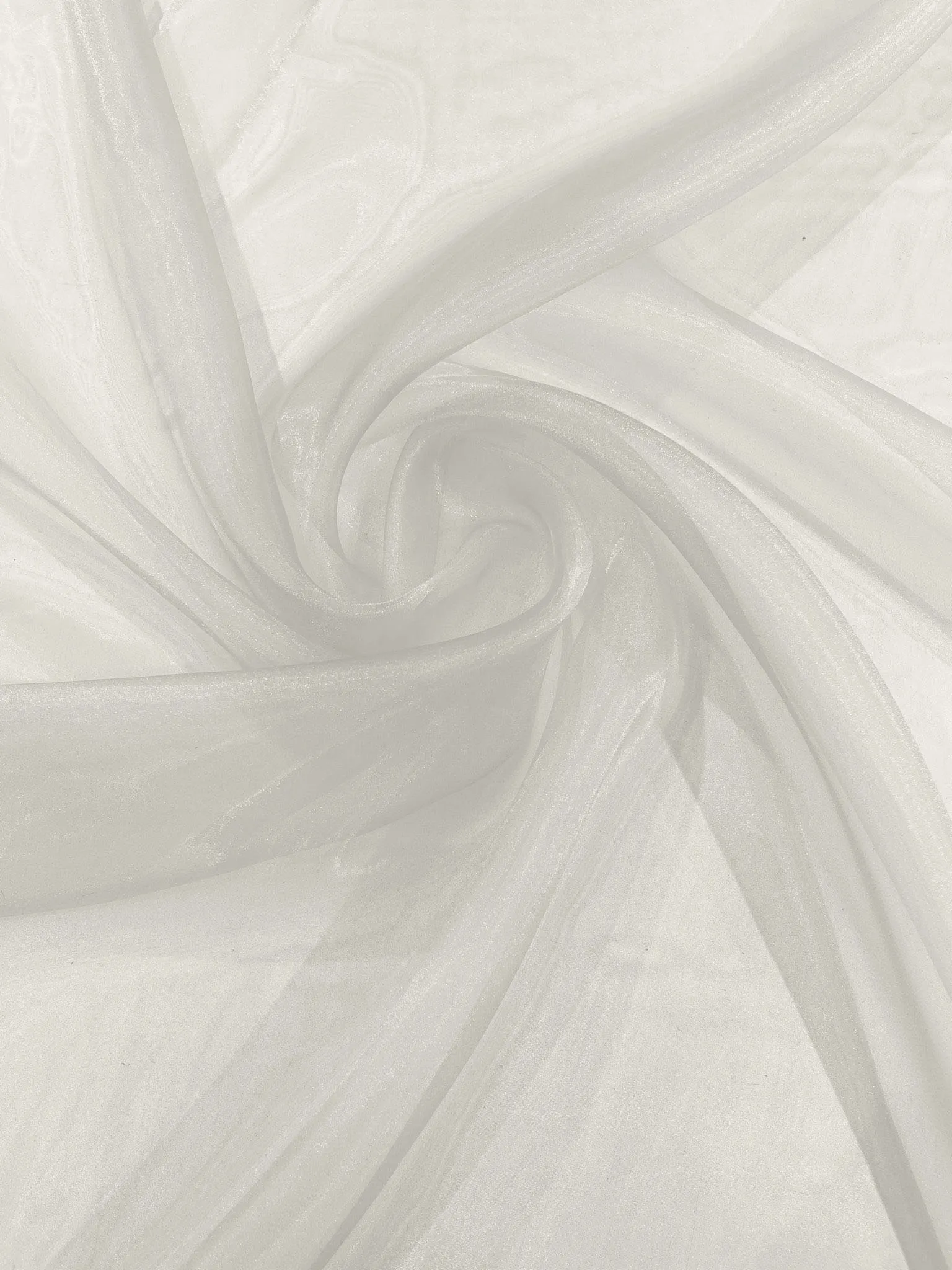 Ivory 58/60"Wide 100% Polyester Soft Light Weight, Sheer Crystal Organza Fabric Sold By The Yard