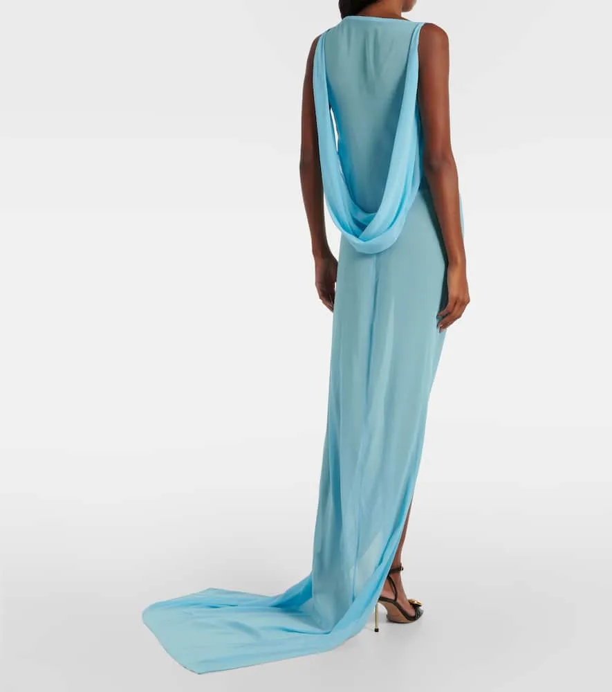 Jacquemus The Ameno silk-blend gown