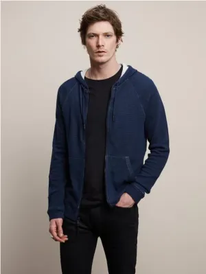 John Varvatos Plaited Hoody, Pacific Blue