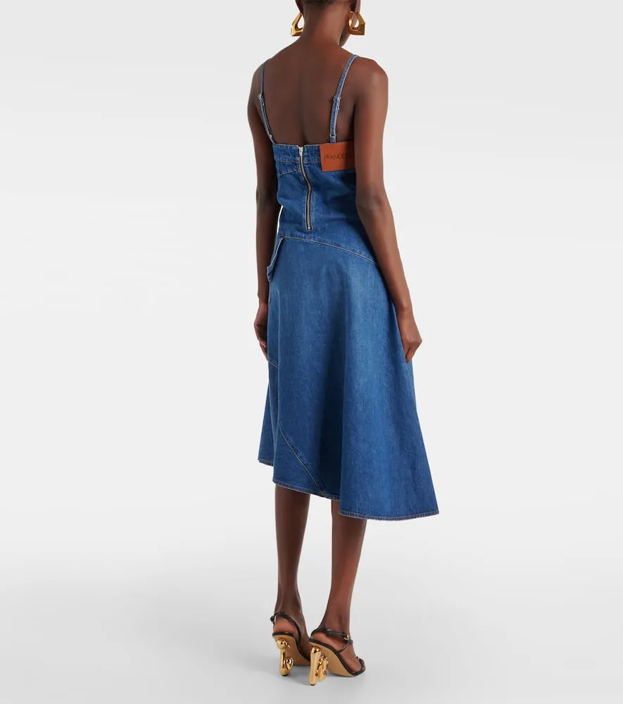 JW Anderson Asymmetric denim midi dress