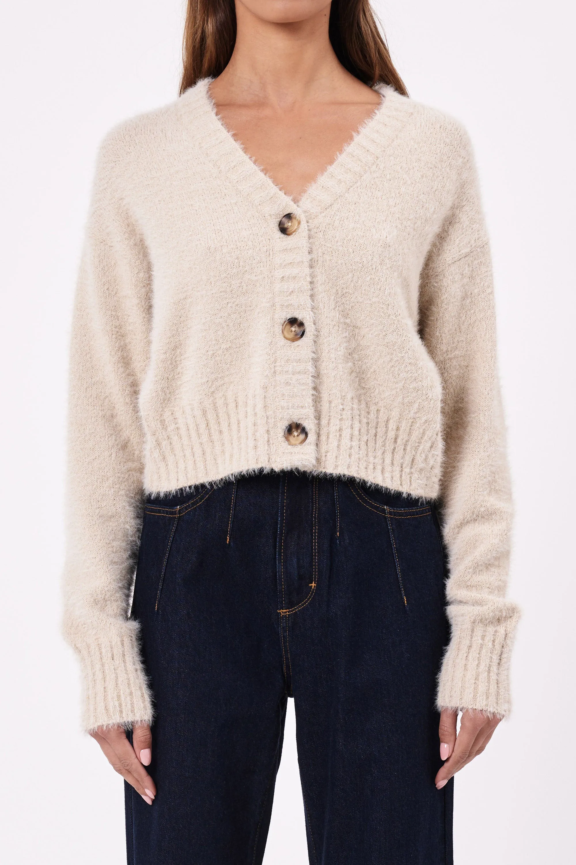Kate Knit Cardigan - Mushroom