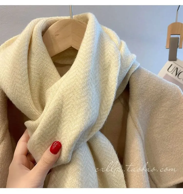 Korean Knitted Mohair Winter Scarf for Women