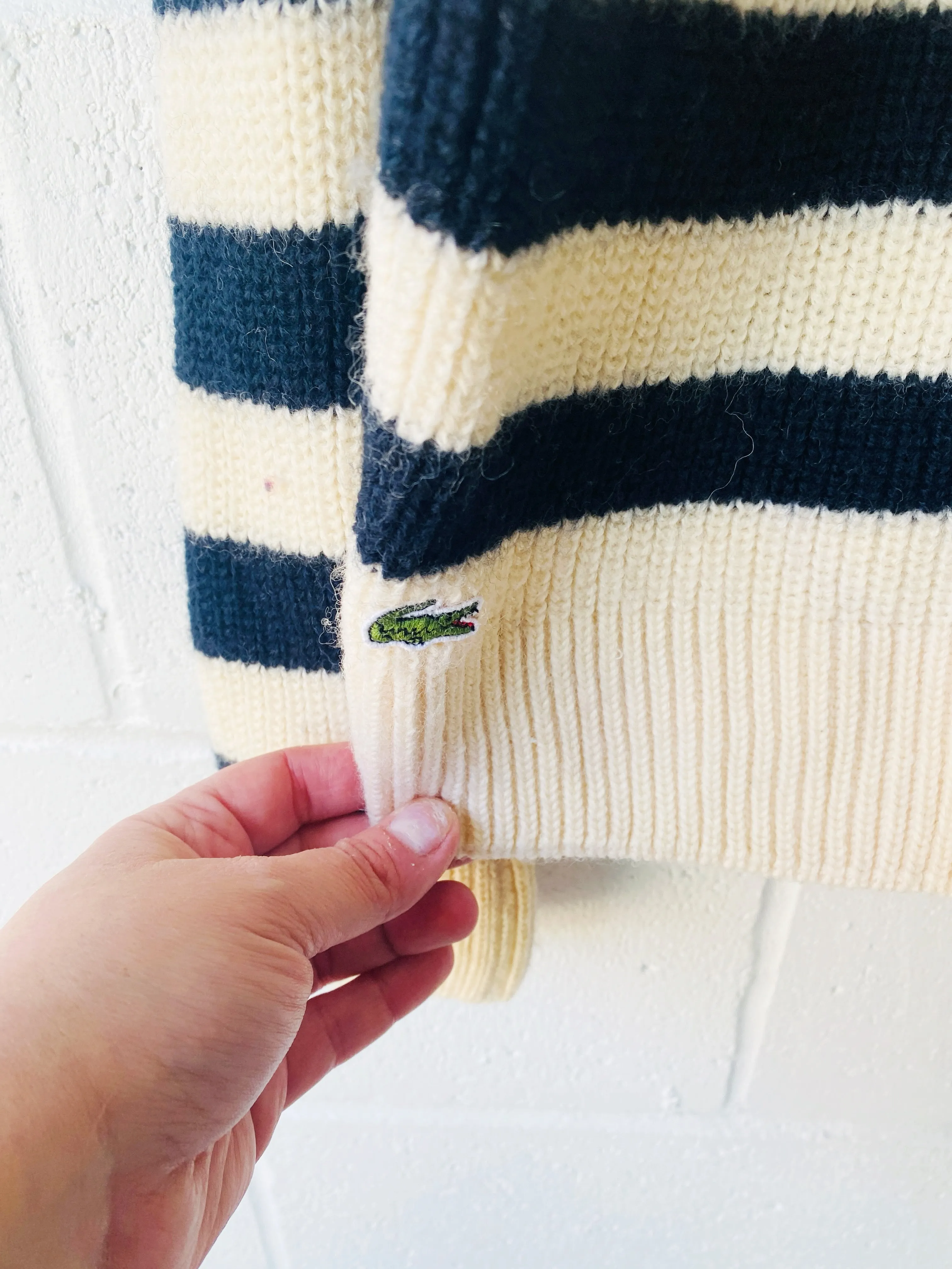Lacoste Wool Striped Sweater, Women's XXL