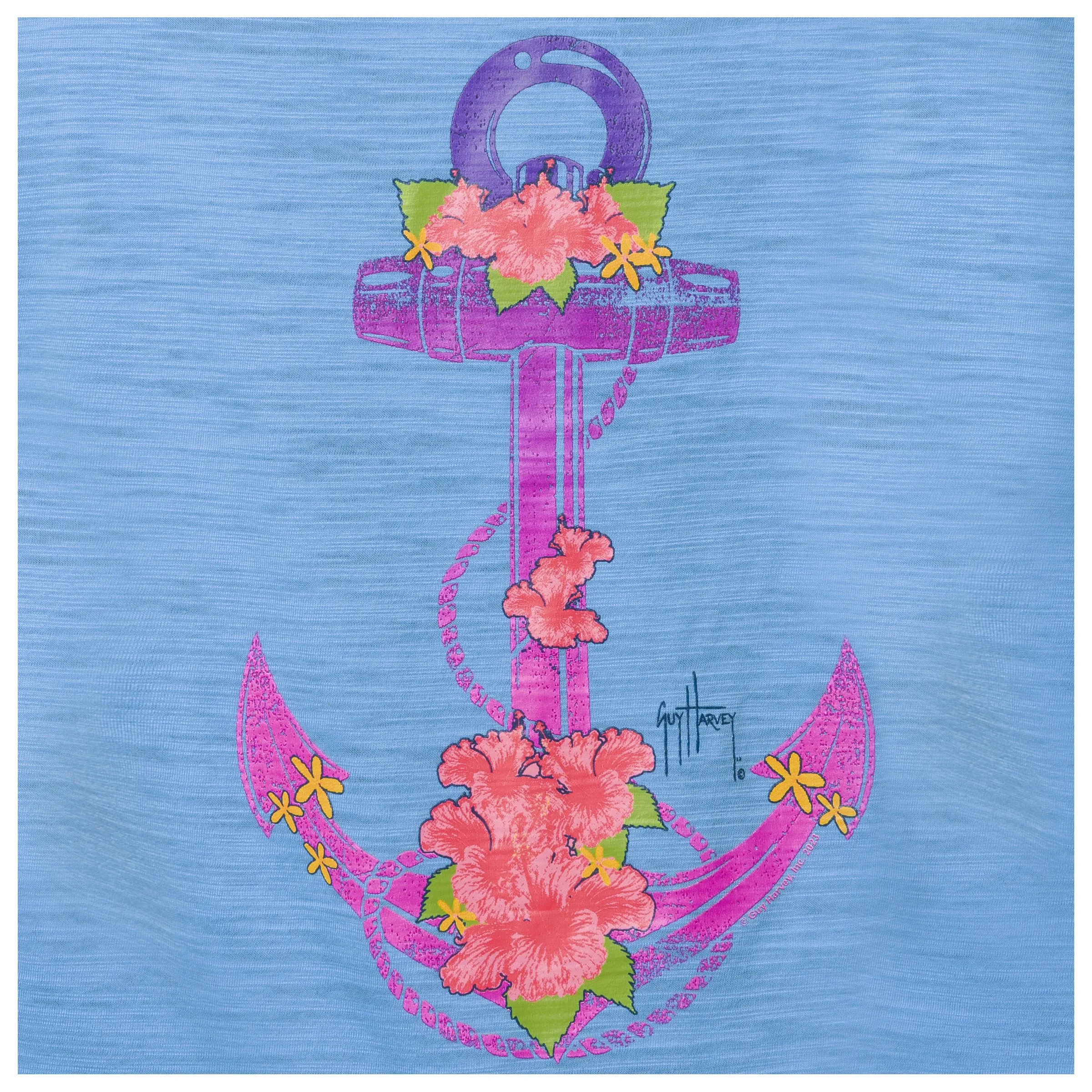 Ladies Anchored Relaxed V-Neck Top