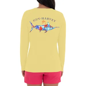 Ladies Fresh Floral Long Sleeve Yellow T-Shirt