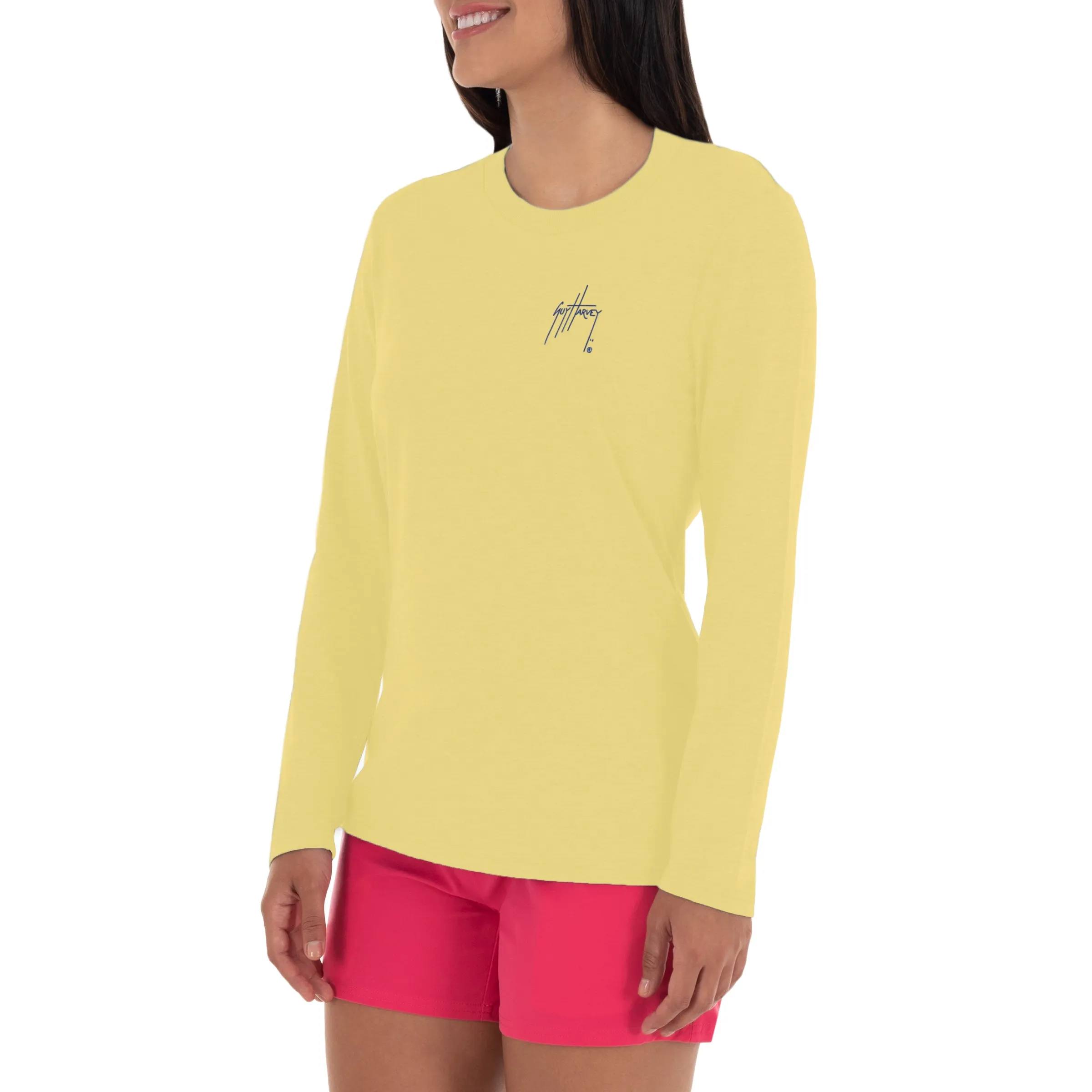 Ladies Fresh Floral Long Sleeve Yellow T-Shirt
