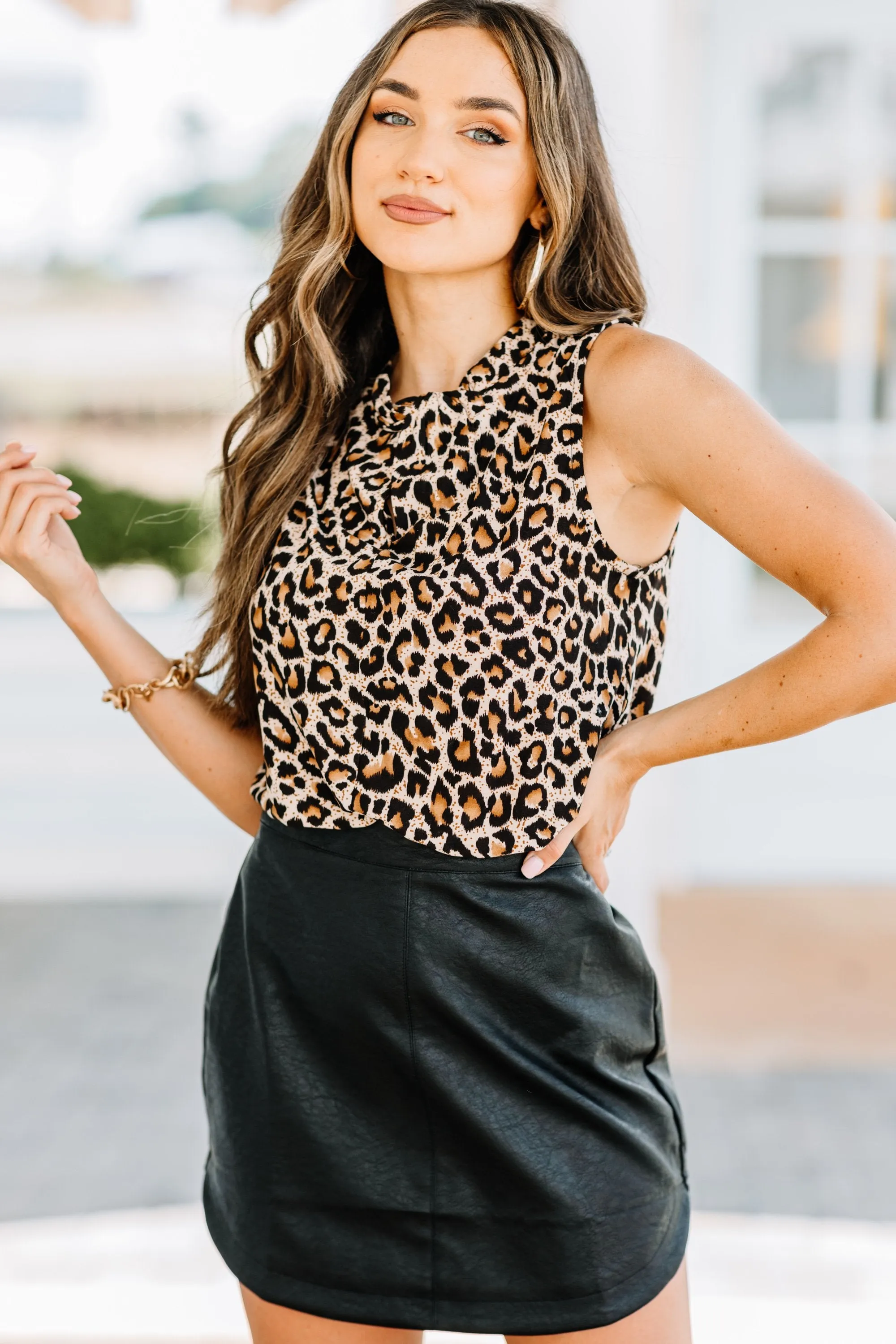 Let Them Talk Black Vegan Leather Skirt
