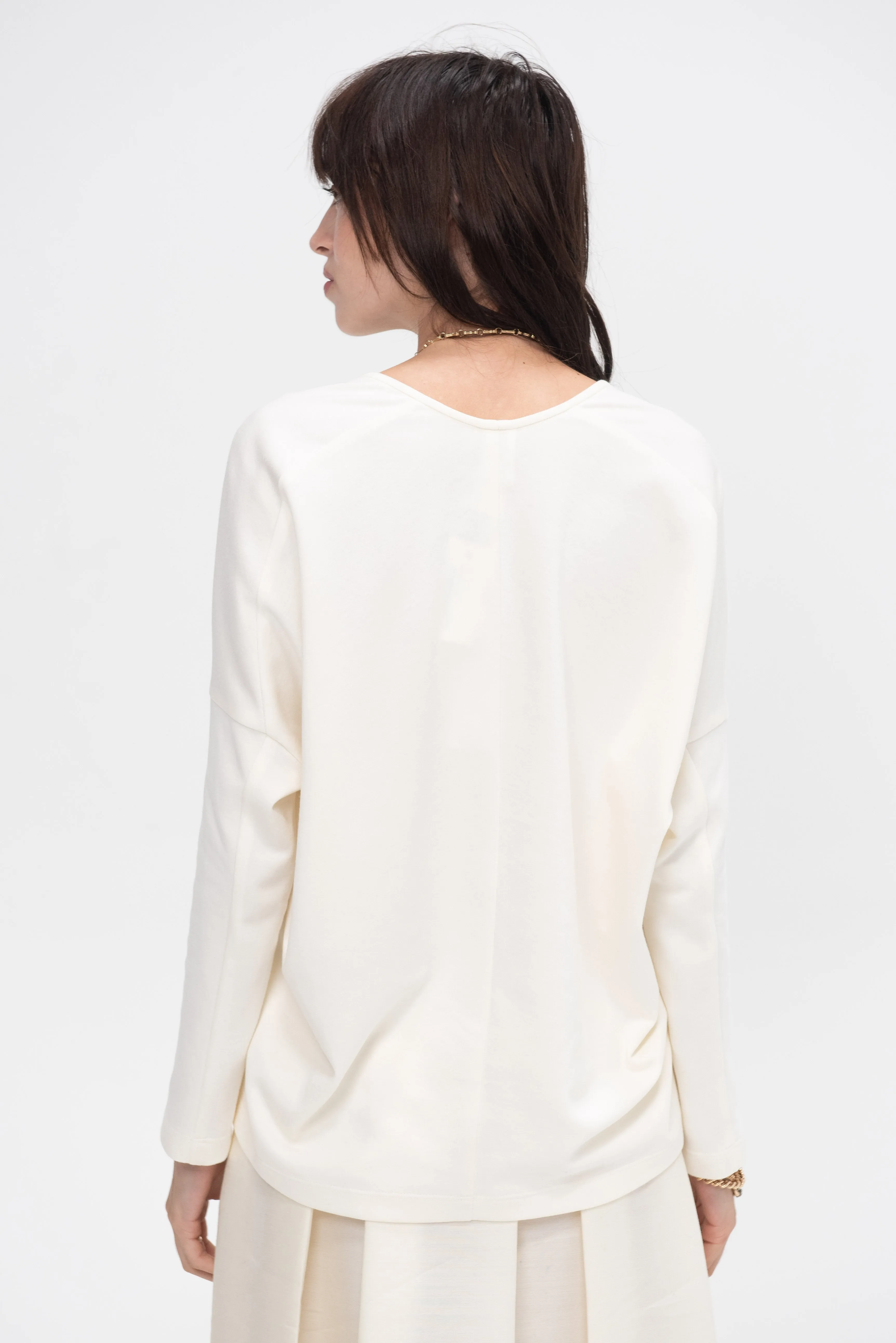 Long Sleeve Koya Top, White Pepper