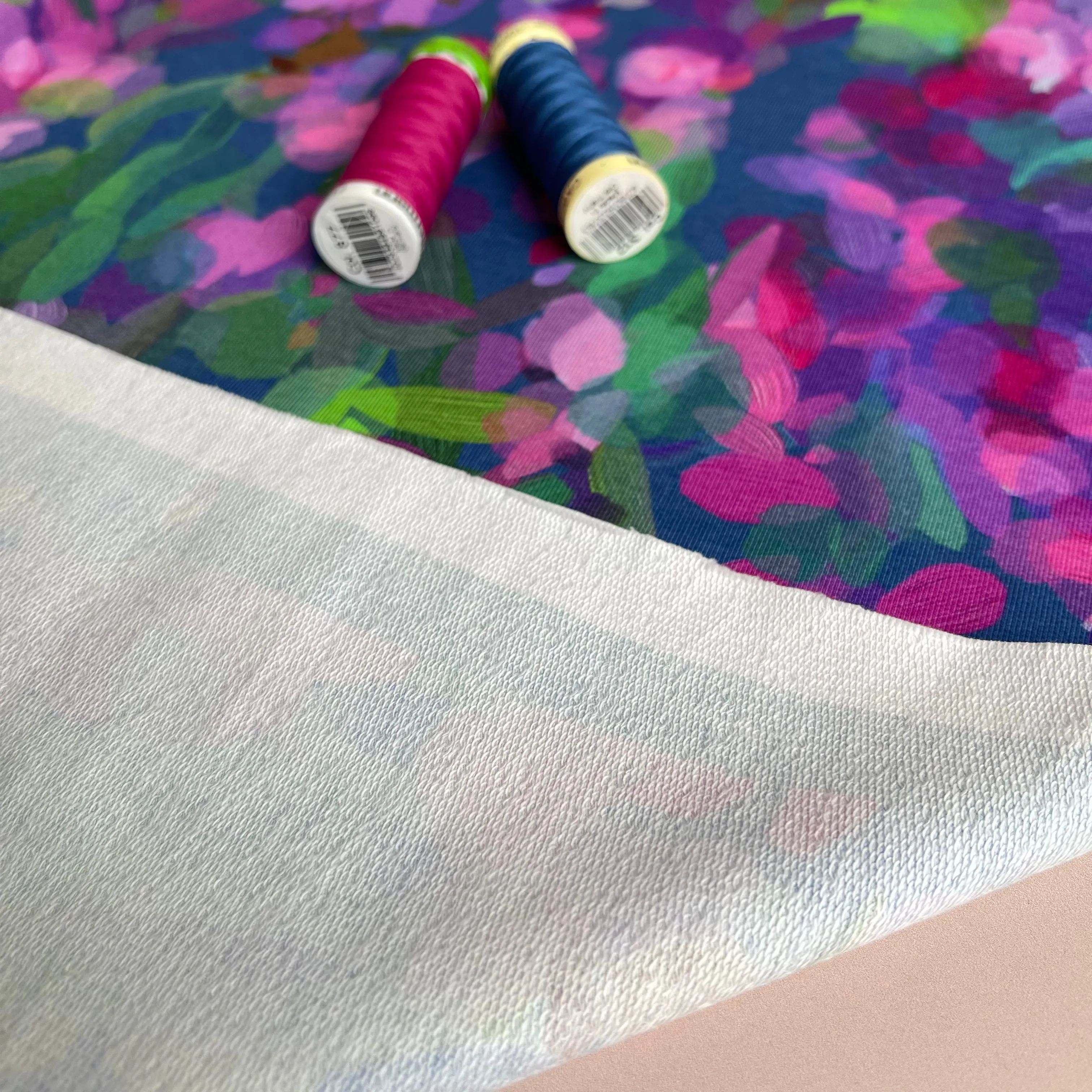 Lupine Petals Blue Organic Cotton French Terry