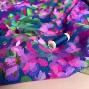 Lupine Petals Blue Organic Cotton French Terry