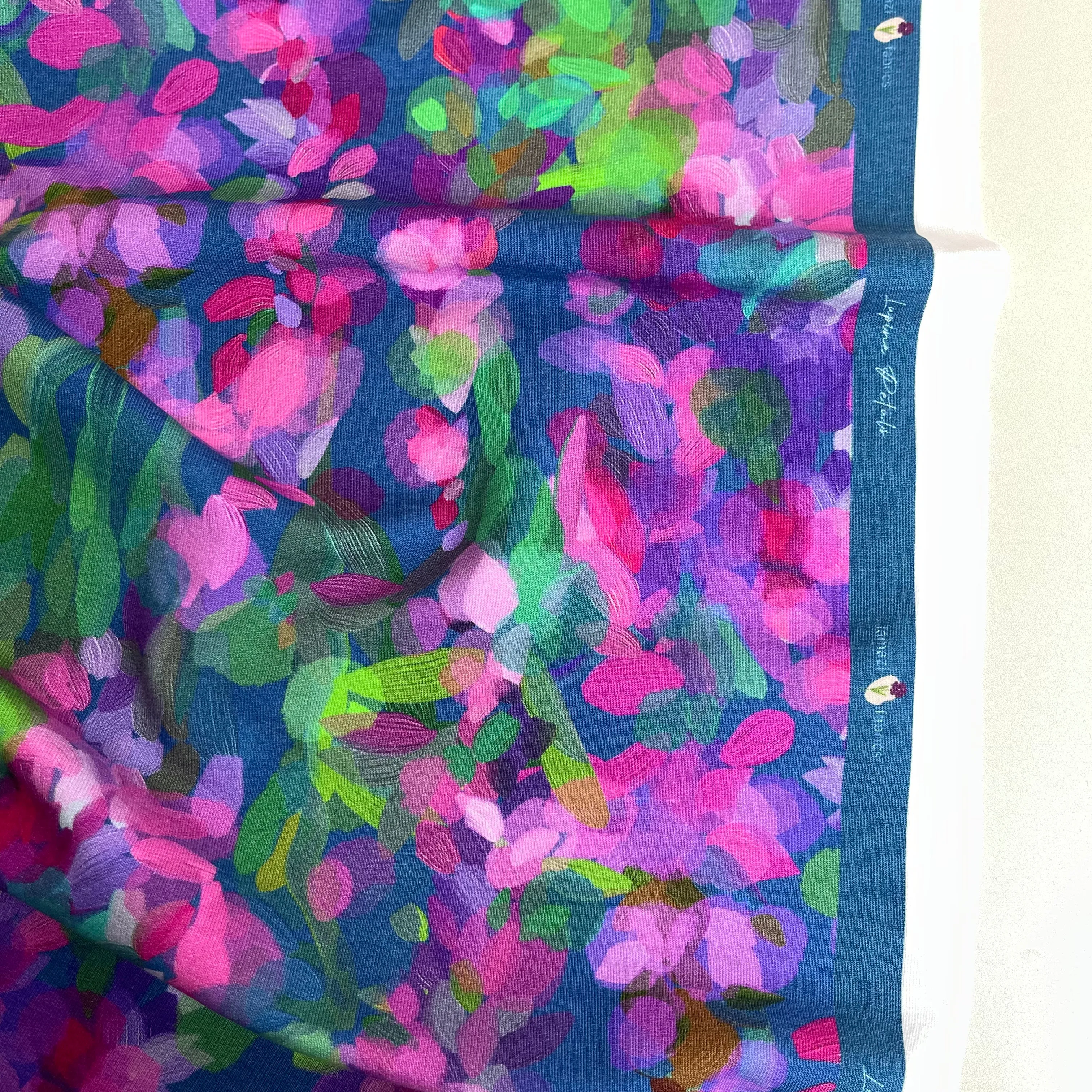 Lupine Petals Blue Organic Cotton French Terry