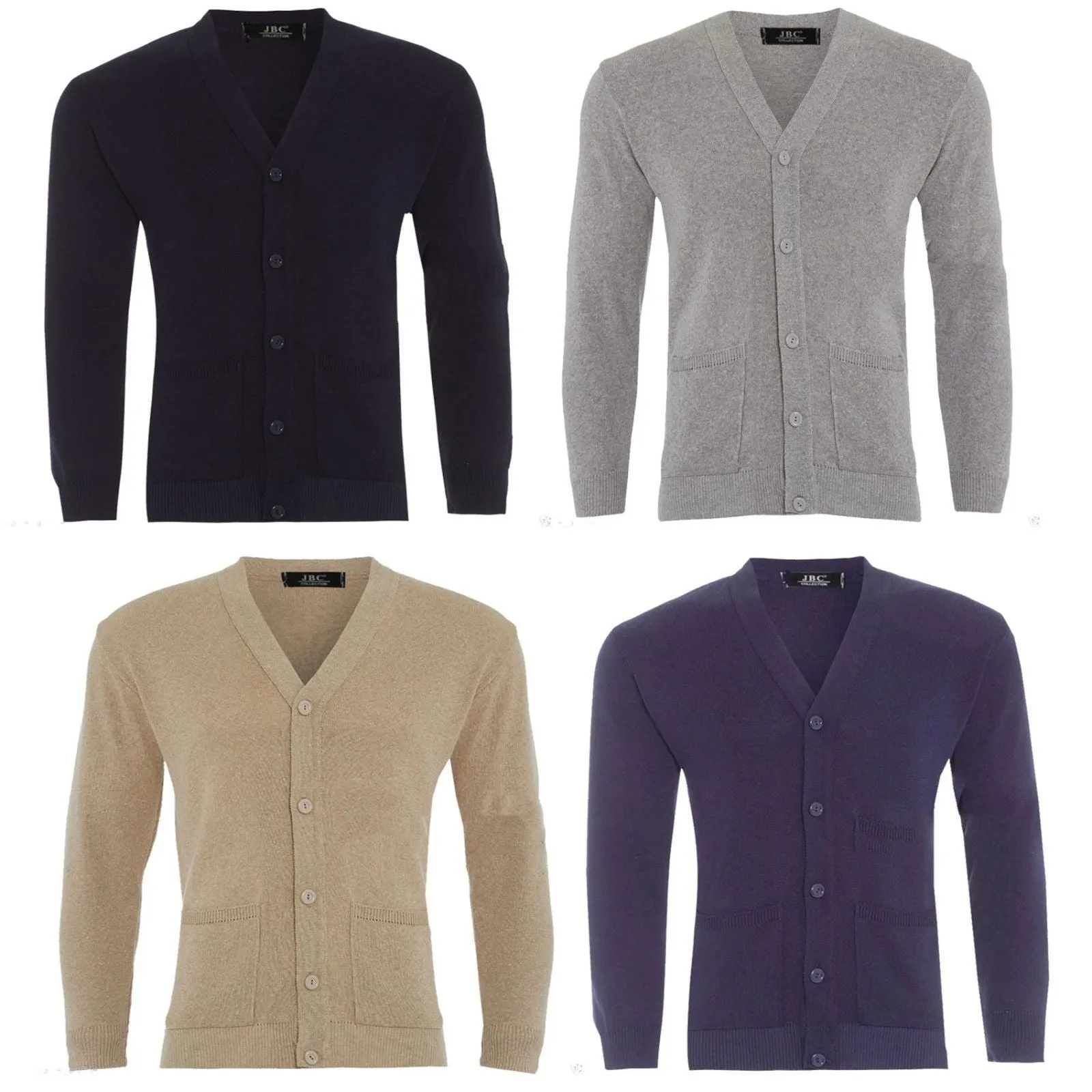 Mens Plain Knitted V Neck Buttoned Cardigan