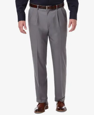Men's Premium Plain Pleated Classic Pants Comfort Stretch Classic-Fit Haggar , multi