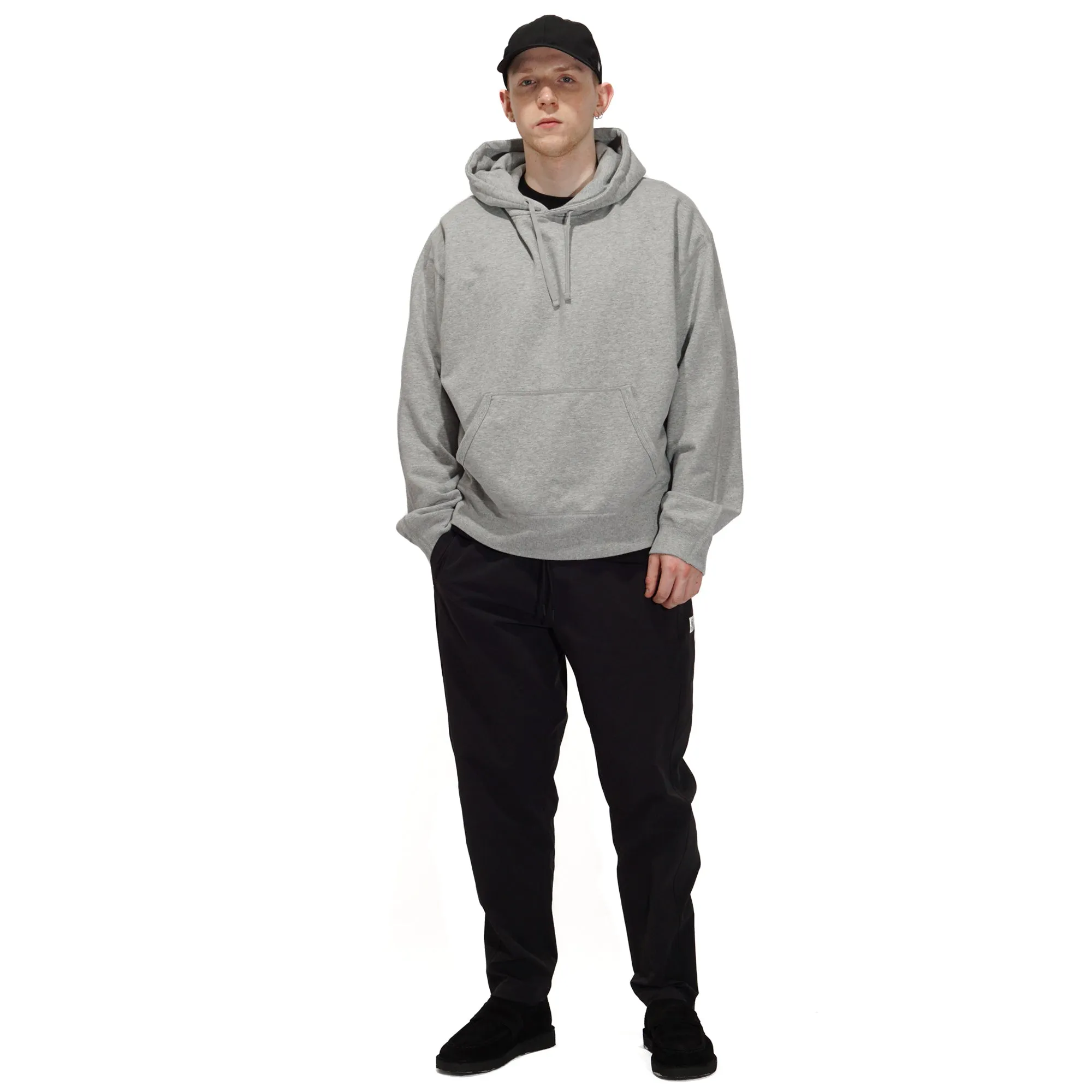 MIDWEIGHT TERRY RELAXED HOODIE "HEATHER GREY"