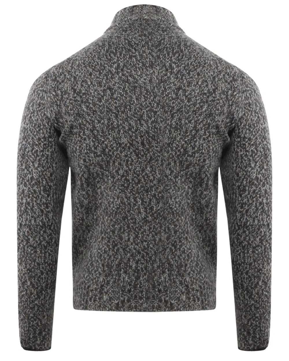 Navy and Grey Alpaca Zip Sweater