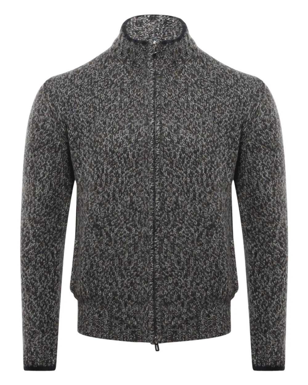 Navy and Grey Alpaca Zip Sweater