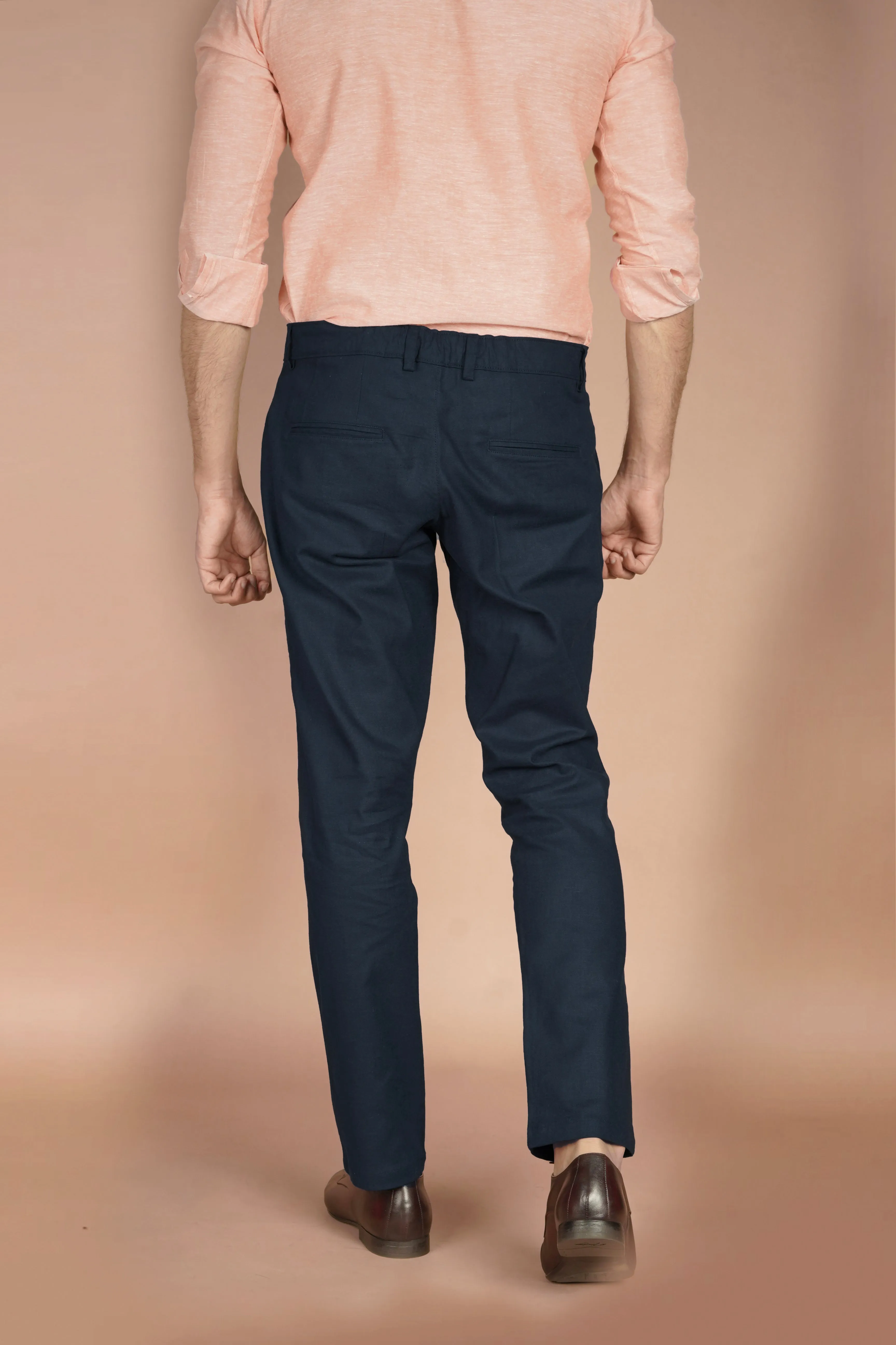 Navy Blue Irish Linen Trousers