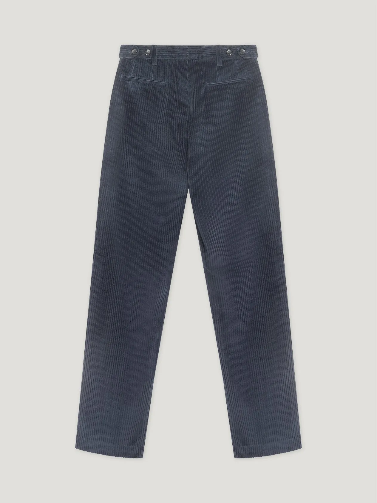 Navy Cord Relaxed Tapered Trousers