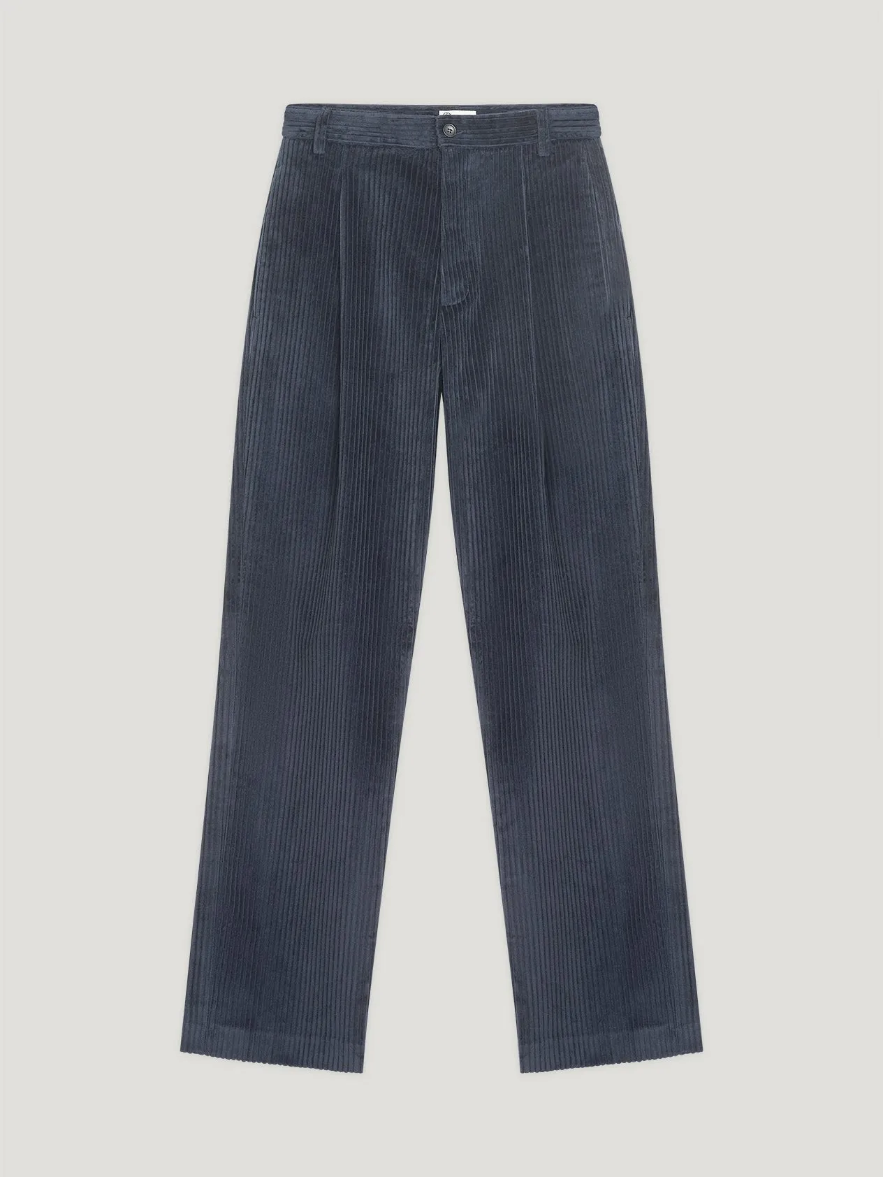 Navy Cord Relaxed Tapered Trousers