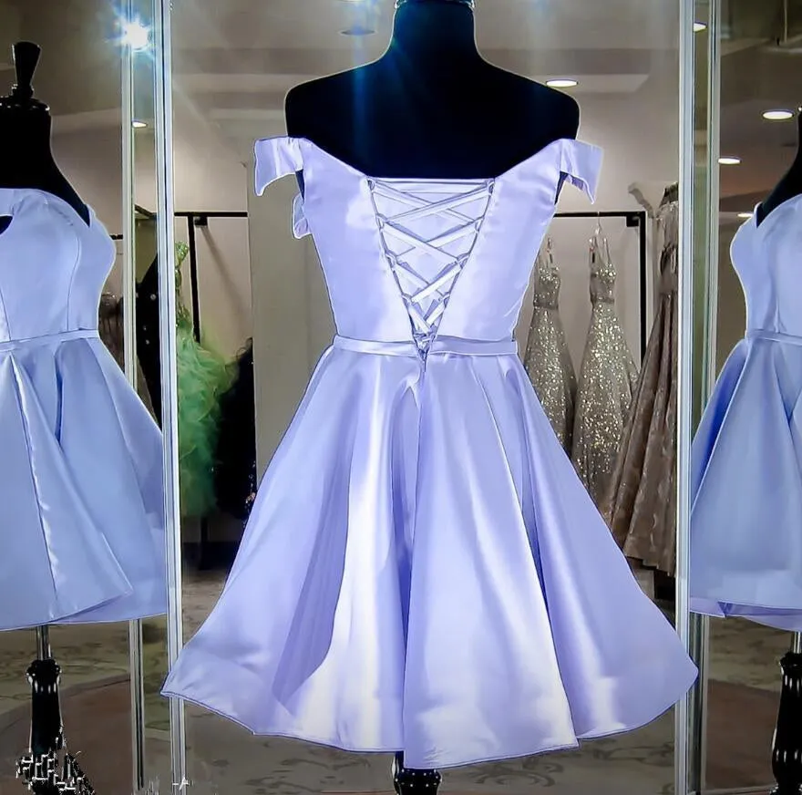 Off the Shoulder Short Purple Prom Dresses, Off Shoulder Short Purple Graduation Homecoming Dresses