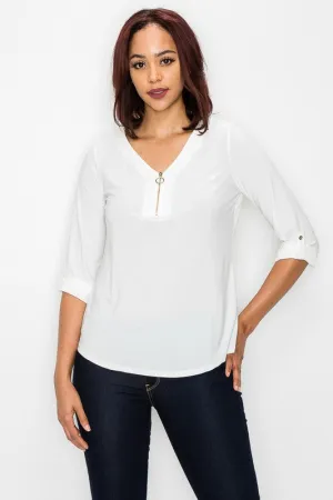 Off-White O-ring Half Placket  Top