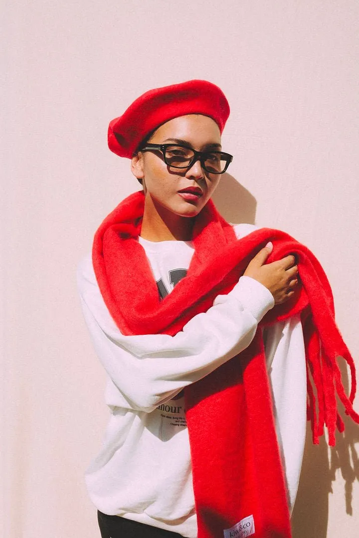 Poppy Red Scarf