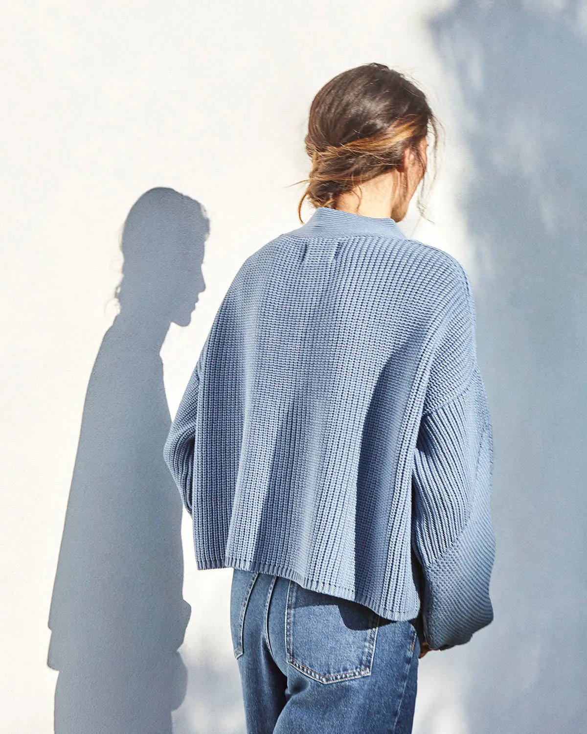 Preila Merino Wool Cardigan Baltic Blue