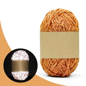 Premium Pumpkin Reflective Chenille Yarn
