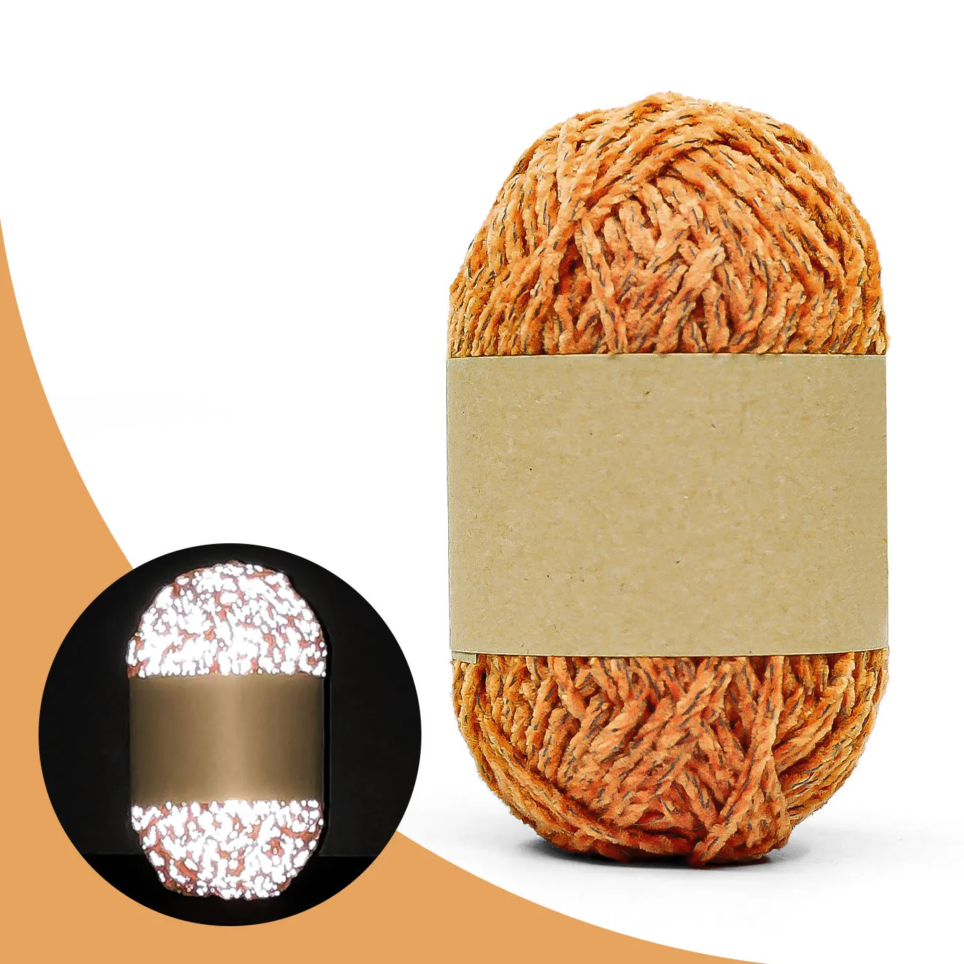 Premium Pumpkin Reflective Chenille Yarn