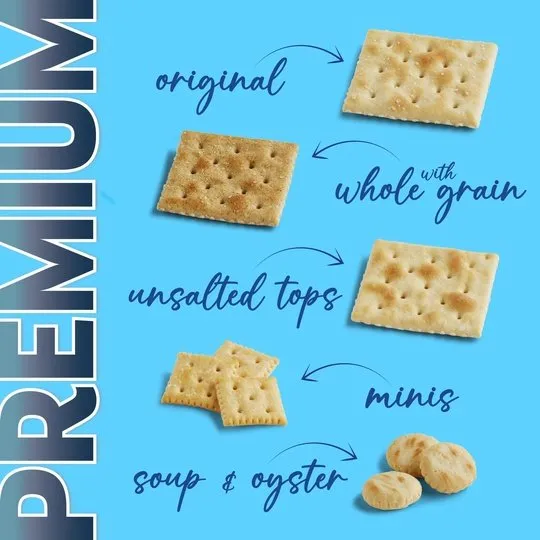 Premium Unsalted Tops Saltine Crackers, 16 oz