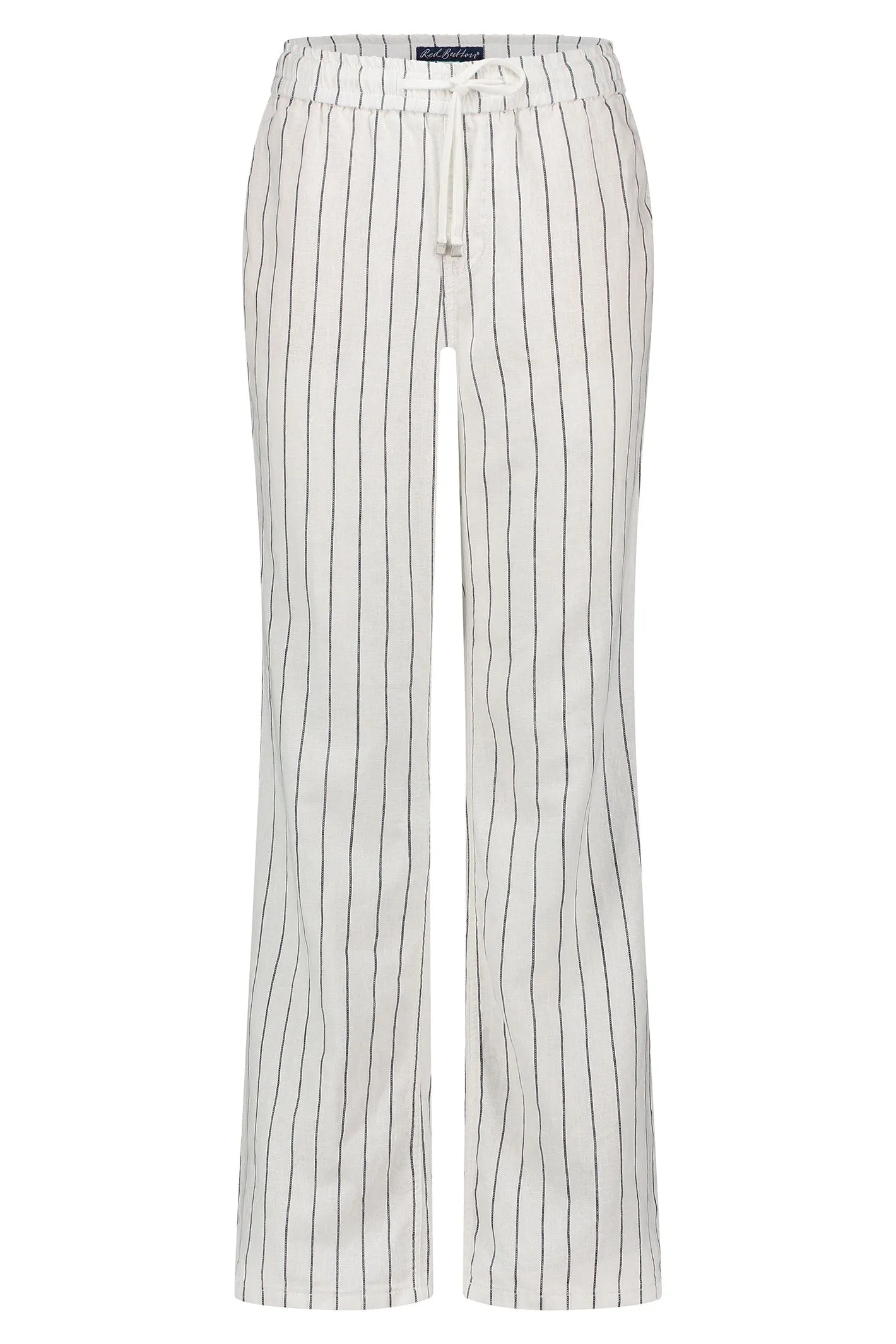 Red Button SRB4441A Colette Cotton Linen Stripe Trouser 79 cm Navy