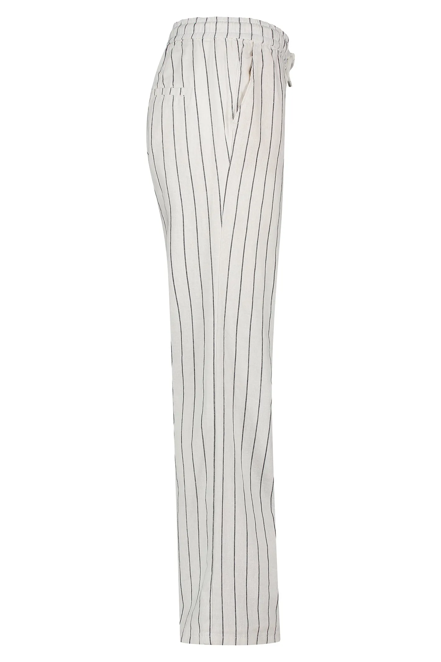 Red Button SRB4441A Colette Cotton Linen Stripe Trouser 79 cm Navy
