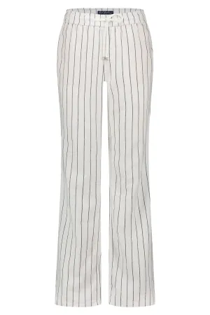 Red Button SRB4441A Colette Cotton Linen Stripe Trouser 79 cm Navy