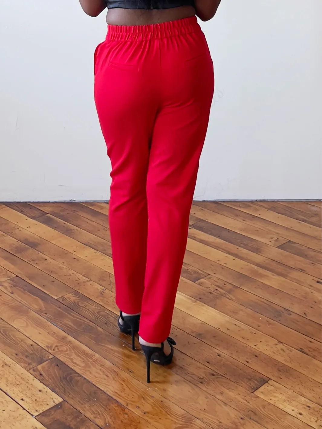 Red Straight Leg Trousers