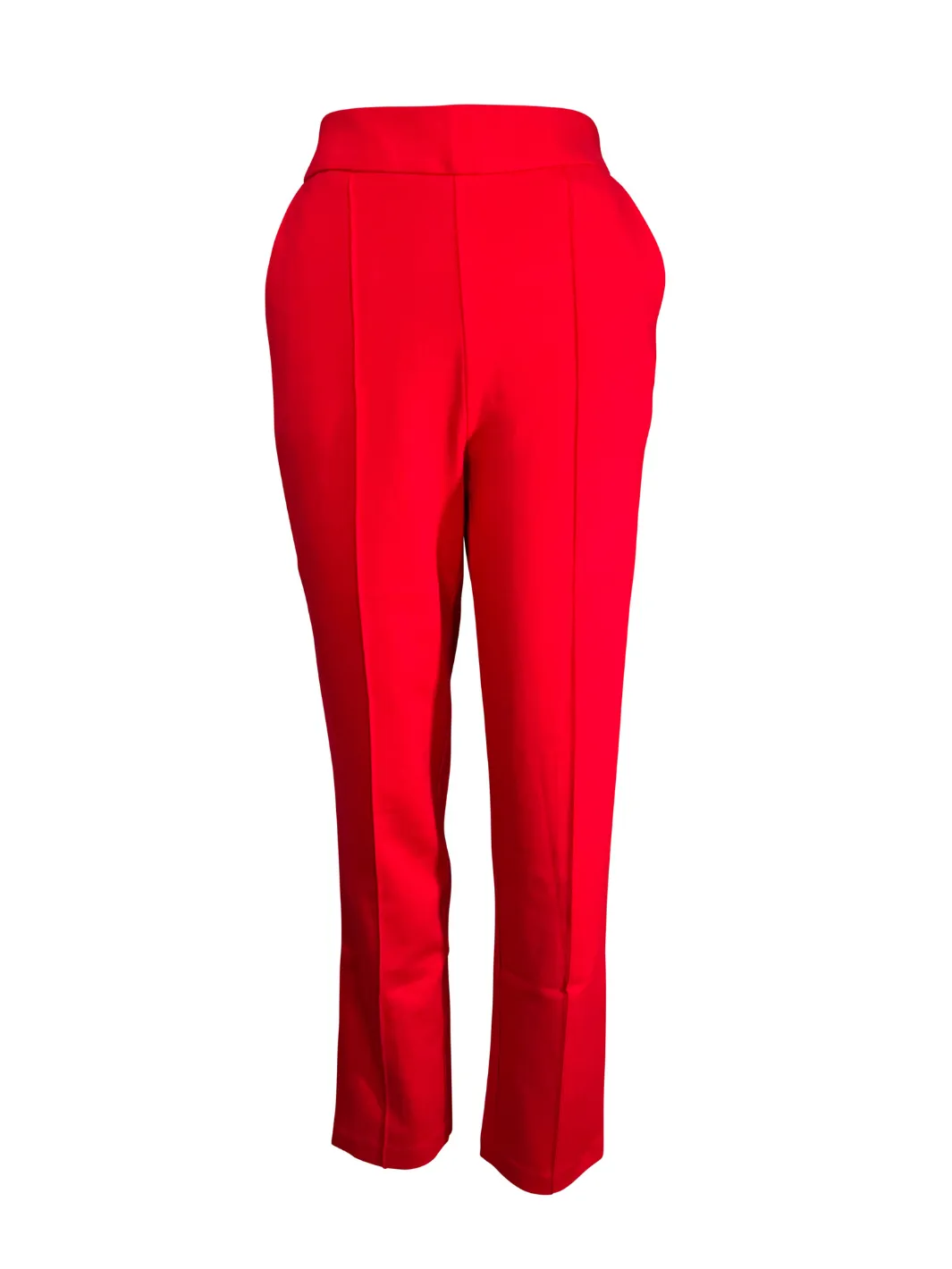 Red Straight Leg Trousers