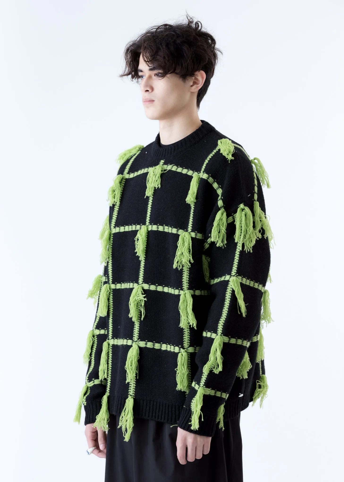 Rei Check Neon Knit Sweater
