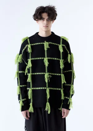 Rei Check Neon Knit Sweater
