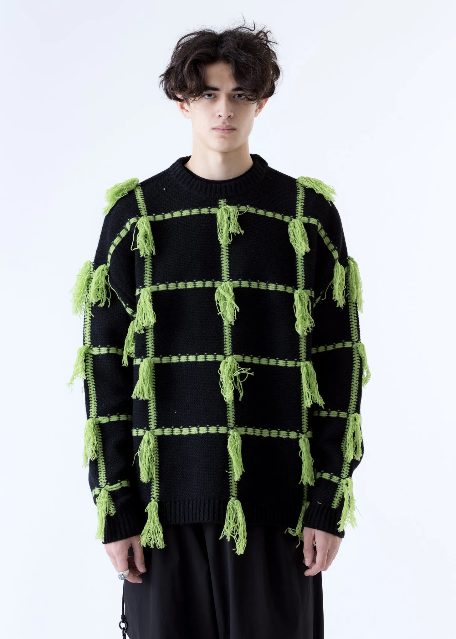 Rei Check Neon Knit Sweater