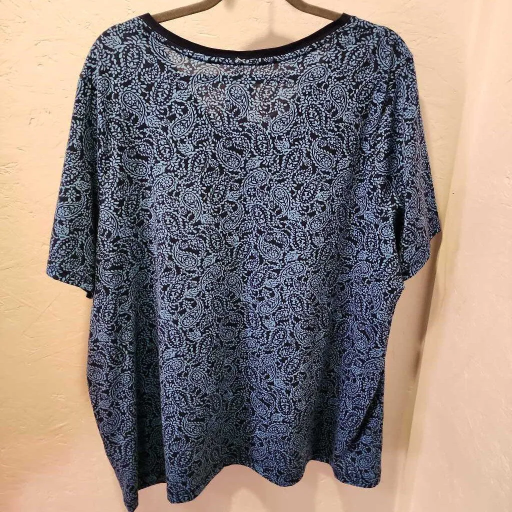 Relaxed Fit Paisley Top Size 2X