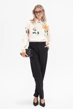 Relaxed Honeysuckle Shirt, Ecru & Orange