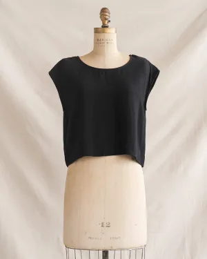 Riley Linen Top - Black